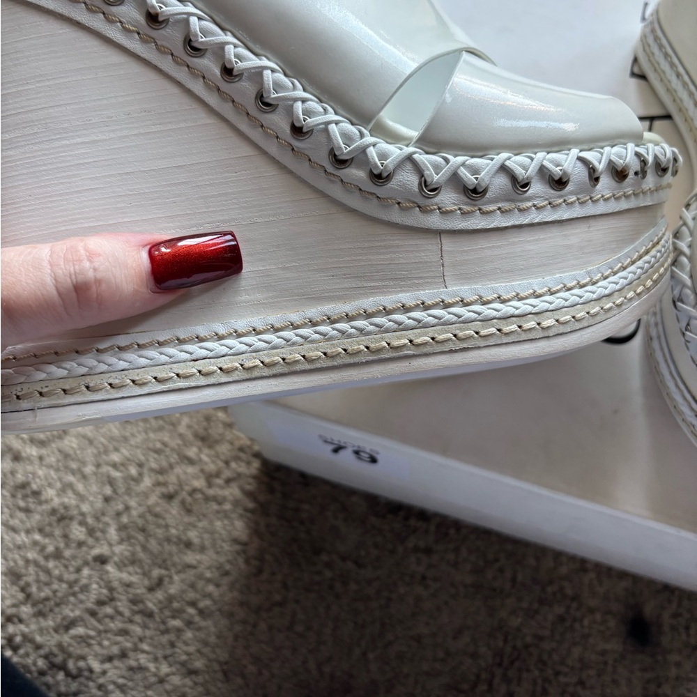 Casadei White Wedge Sandals in great condition! - Picture 7 of 14